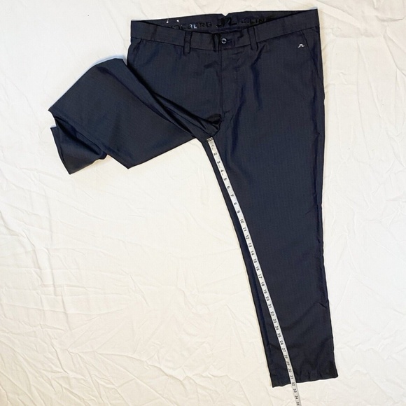 J. Lindeberg Men Elof Pants 36x32 Regular Fit Light Poly Blue Gray Striped Golf - Picture 4 of 16